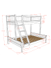 58 aufm Kessel FAMILIENBETT 90x200 140x200 Keeley Buche Weiß Holz Bett