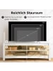 COSTWAY Eck-TV-Schrank mit Ladestation 140cm in Weiß