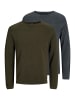 Jack & Jones Pullover Hill in Dunkelgrau / dunkelgrün