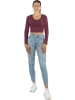 Janice 2 x Damen crop Langarmshirt Nerja in Burgund