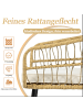 ABRIHOME Garten Lounge Set in Natur Rattan 5-teilig mit Esstisch 2 Stühlen 2 Hockern