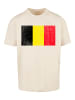 F4NT4STIC Heavy Oversize T-Shirt Belgium Belgien Flagge in sand