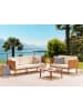 Beliani 3-tlg Sitzgruppe BARATTI in Braun/Beige