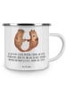 Mr. & Mrs. Panda Camping Tasse 4. Hochzeitstag Seidenhochzeit mi... in Weiß