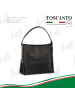 Toscanto Leder Schultertasche Toscanto Tasche schwarz ca. 40cm