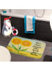 Mr. & Mrs. Panda Badteppich Blume Sonnenblume Design mit Spruch in Weiß