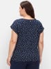 sheego Kurzarmshirt in tiefblau-gemustert