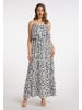 faina Maxikleid Mit Blumenprint in Schwarz Weiss