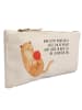 Mr. & Mrs. Panda Schminktasche Katze Wolle mit Spruch in Weiß