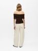 Object Off Shoulder Top in Seal Brown1