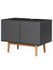 home24 home24 Waschbeckenunterschrank aus Holzwerkstoff und teilmassivem Holz im skandinavischen Stil in Matt Grau