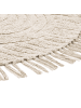 Beliani Geflochtener Teppich HALFETI in Beige - (W) 140 x (H) 140 x (L) 140 cm