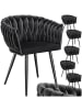 tectake Samtstuhl gepolstert, mit Samtbezug, Knotendesign, 60,5 x 55 x 75 cm