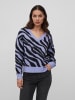 Vila Kuscheliger Strickpullover Jacquard Zebra Animal Muster VIRIL FEAMI in Lila