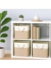 relaxdays 3 x Aufbewahrungskorb in Beige/ Weiß - (B)30 x (H)30 x (T)30 cm