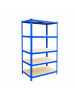 relaxdays Schwerlastregal in Blau/ Braun - (B)100 x (H)200 x (T)40 cm