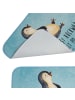 Mr. & Mrs. Panda Duschvorleger Pinguin Lachen mit Spruch in Eisblau