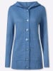 Sieh an! Long-Strickjacke in mittelblau