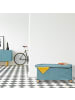 relaxdays Sitzbank in Hellgrau - (B)76 x (H)34 x (T)38 cm