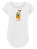 F4NT4STIC Long Cut T-Shirt Fred Feuerstein Kick in weiß