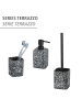 Wenko WC-Garnitur Terrazzo Schwarz, WC-Garnitur Mod. Terrazzo Schwarz in Schwarz