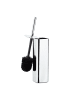 relaxdays WC Bürstenhalter in Silber/Schwarz - (B)8 x (H)38,5 x (T)8 cm