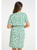 faina Damen Kleid Mit Blumenmuster in Grün Weiss