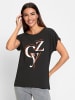 Heine Shirt in schwarz-ecru-bedruckt