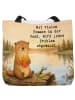 Mr. & Mrs. Panda Tote Bag Otter See Pommes Design mit Spruch in Weiß
