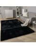 KADIMA DESIGN Hochflor Teppich Shaggy Unifarben Schlafzimmer in Schwarz