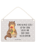 Mr. & Mrs. Panda Deko Schild Otter Blumenstrauß mit Spruch in Grau Pastell