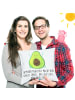 Mr. & Mrs. Panda Sofa Kissen Avocado Glücklich mit Spruch in Weiß