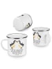 Mr. & Mrs. Panda Camping Emaille Tasse 1. Hochzeitstag Papierhoc... in Weiß