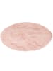 Pergamon Luxus Super Soft Fellteppich Aspen Rund Meliert in Rosa