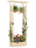 COSTWAY Blumenkasten mit Rankgitter 110x35x227 cm in Beige