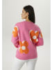 Aniston SELECTED Strickpullover in rosa-orange-weiß