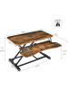 COSTWAY Sitz-Steh-Schreibtisch in Braun