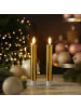 MARELIDA 2x LED Stabkerzen Tafelkerzen H: 17cm in gold glänzend