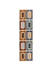 KADIMA DESIGN Wollteppich Geometrisch, Retro-Stil, Wohnzimmer in Multicolor-Blau