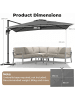 COSTWAY Sonnenschirm 300 x 400 cm in Grau
