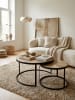 KADIMA DESIGN Design Couchtisch 2er Set Massivholz Satztisch Rund in Mango