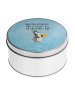 Mr. & Mrs. Panda Blechdose rund Pinguin Bier mit Spruch in Eisblau
