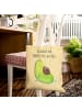 Mr. & Mrs. Panda Tote Bag Avocado Schwangerschaft mit Spruch in Gelb Pastell
