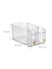 relaxdays Kosmetik Organizer in Transparent/ Gold - (B)24 x (H)10 x (T)12,5 cm