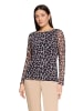 Betty Barclay Langarm-Shirt mit Animalprint in Dark Blue/Brown