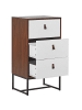 Beliani Kommode NUEVA in Weiß/Braun/Schwarz - (W) 49 x (H) 91 x (L) 38 cm