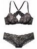 LASCANA Set: Push-up-BH in schwarz-rosa