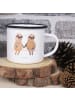 Mr. & Mrs. Panda XL Emaille Tasse Faultier Pärchen ohne Spruch in Weiß