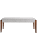 Beliani Bettbank ELYRIA in Grau/Braun - (W) 122 x (H) 48 x (L) 40 cm
