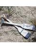 Chic Antique Deko Paddel BEACH THIS WAY Holz Weiß Blau 72x11 cm